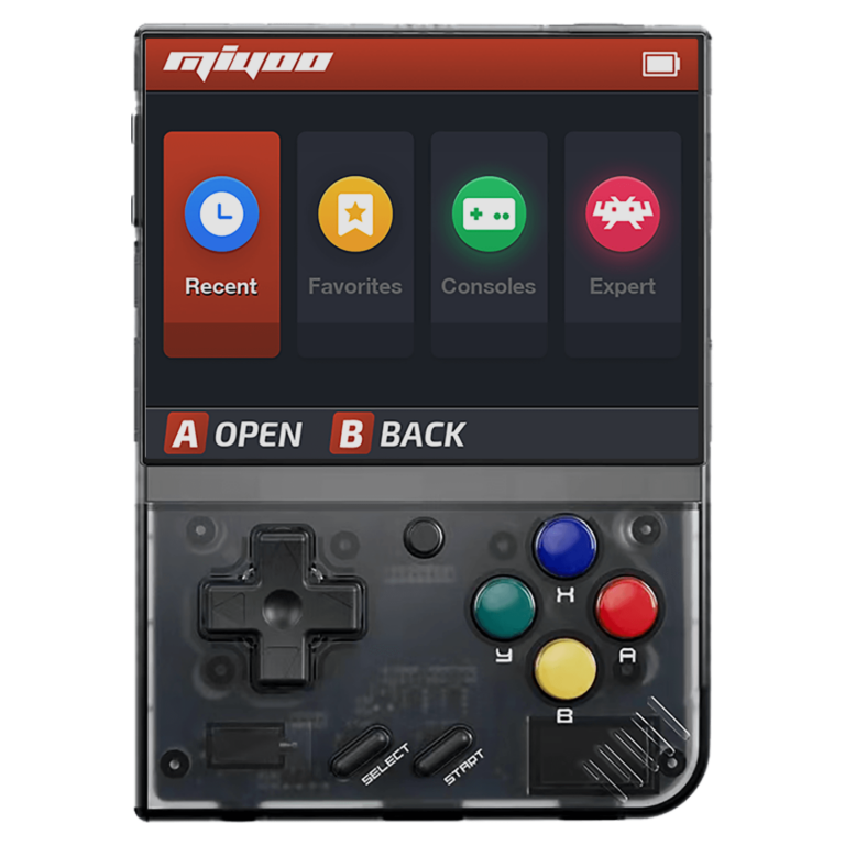 Miyoo Mini Plus + handheld gaming device.